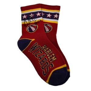Harlem Wizards NBA Basketball Youth Crew Socks Signed Red